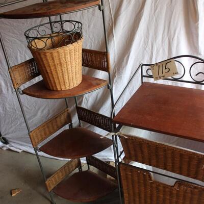  WICKER CART AND SHELVING
