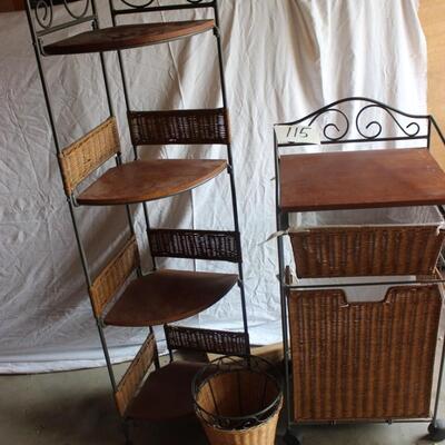  WICKER CART AND SHELVING