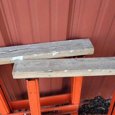 Lot 38: (2) IRON HORSE Metal/Wood Sawhorses