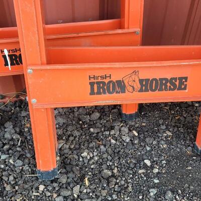 Lot 38: (2) IRON HORSE Metal/Wood Sawhorses
