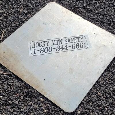 Lot 50: Vintage 3-Foot Heavy Aluminum ROAD WORK AHEAD Road Sign 