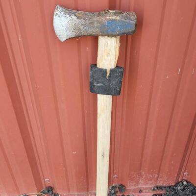 Lot 54: Vintage 34" Wooden Handle Axe (Loose Mount)
