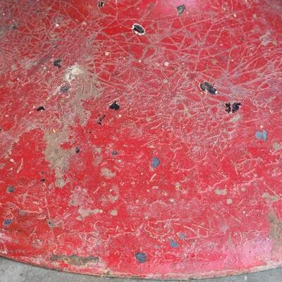 Lot 55: Vintage Red Chippy Paint Base w/ Columbian VISE and GE Bench Grinder 