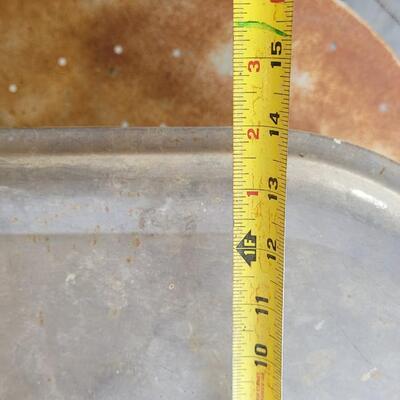 Lot 60: Large Steel Basin w/ Lid (Original Wood Handles)
