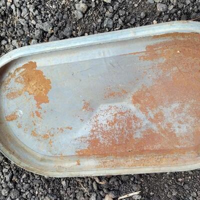 Lot 60: Large Steel Basin w/ Lid (Original Wood Handles)