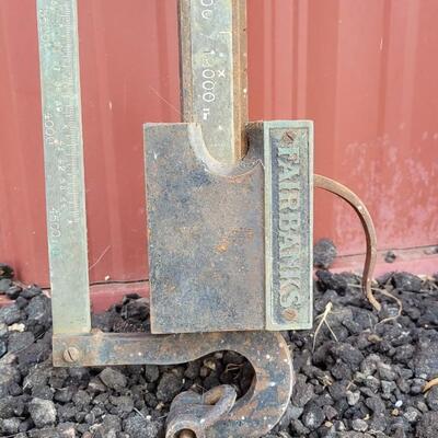 Lot 63: Vintage FAIRBANKS Short Iron Pillar Beam Livestock Scale INCOMPLETE