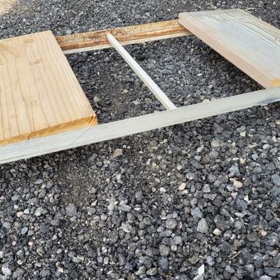 Lot 64: Vintage Metal and Wood Rolling Platform Cart