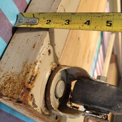 Lot 64: Vintage Metal and Wood Rolling Platform Cart