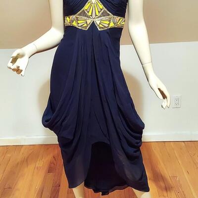 Vtg Temperley London Couture Strapless Grecian Dress High Low