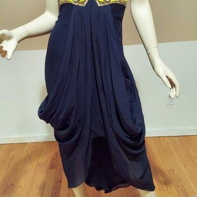 Vtg Temperley London Couture Strapless Grecian Dress High Low