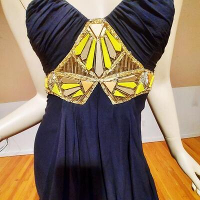 Vtg Temperley London Couture Strapless Grecian Dress High Low