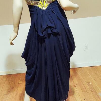 Vtg Temperley London Couture Strapless Grecian Dress High Low