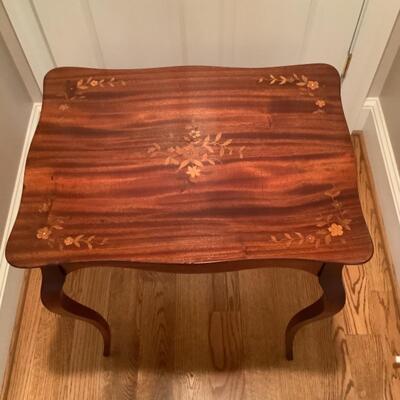 H.  680. Italian Rosewood Table with Inlay 