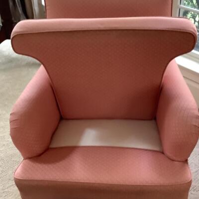 J  685. Pink Custom Upholstered Armchair 