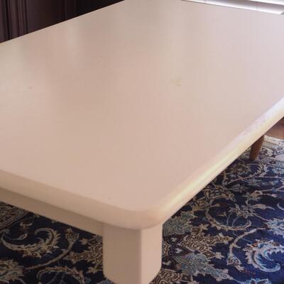 Lot 034 White wood dining table 48 X 30 X 29