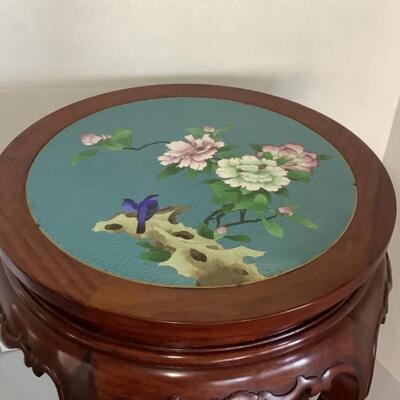 J. 693. Chinese Enameled Top Insert Table