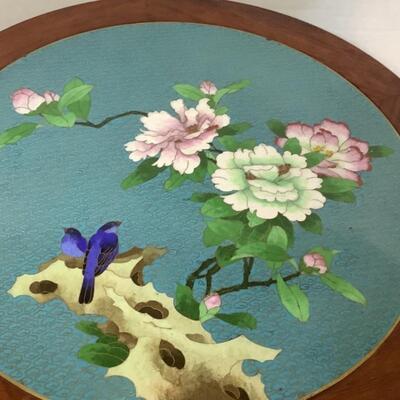 J. 693. Chinese Enameled Top Insert Table