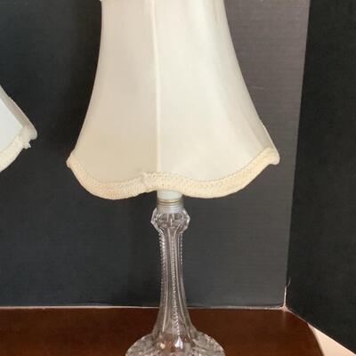 J. 694. Pair of Crystal Candlestick Lamps 