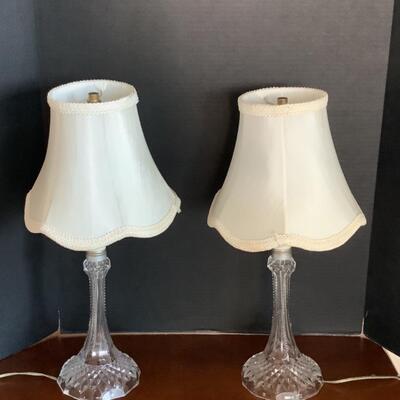 J. 694. Pair of Crystal Candlestick Lamps 