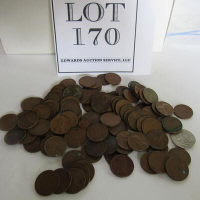 108 Wheat Back Pennies And One Modern Nickel