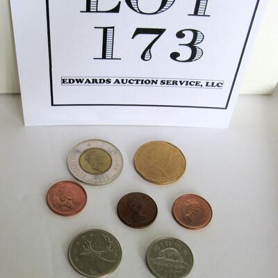 Canadian Coin Lot: 1996 2 Dollar, 1987 1 Dollar, 1981 Quater, 1999 Nickel, 1999 and 2002 Pennies