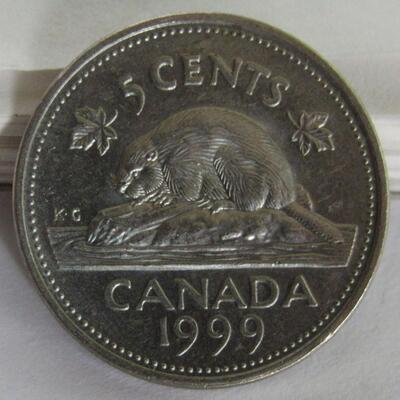 Canadian Coin Lot: 1996 2 Dollar, 1987 1 Dollar, 1981 Quater, 1999 Nickel, 1999 and 2002 Pennies