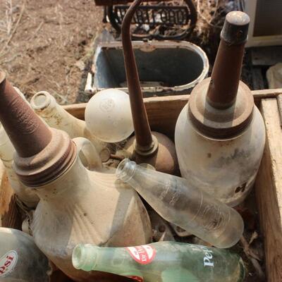 WOODEN CRATE AND BOTTLES