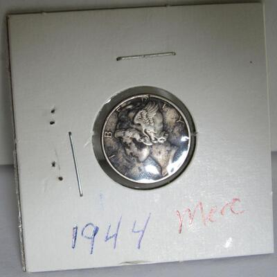 1968 S Proof Penny, 1905 Indianhead Penny, 1940 and 1944 Mercury Dimes