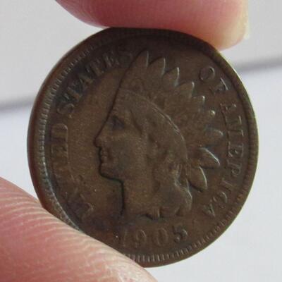 1968 S Proof Penny, 1905 Indianhead Penny, 1940 and 1944 Mercury Dimes
