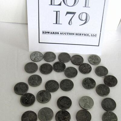 Lot of 28 1943 Steel Pennies, Mixed P,D,S