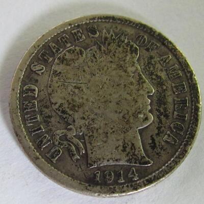 1897 Barber Quarter, 1911 D Barber Dime, 1912 S Barber Dime, 1914 D Barber Dime 