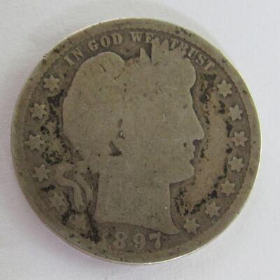 1897 Barber Quarter, 1911 D Barber Dime, 1912 S Barber Dime, 1914 D Barber Dime 