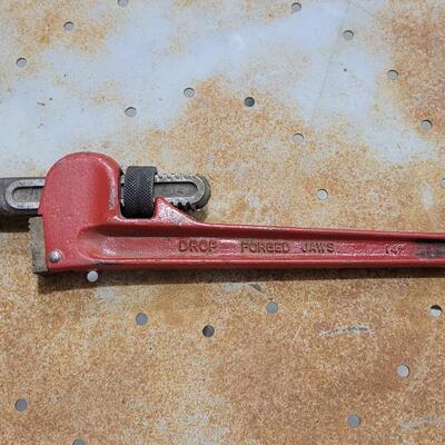 Lot 65: Large Pipe Wrench Forged Jaws