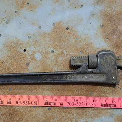 Lot 66: (2) Vintage Pipe Wrenches  (NYE & RIDGE)