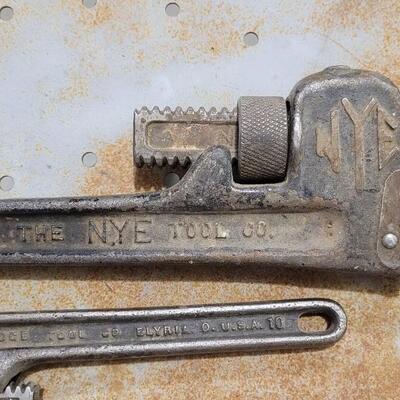 Lot 66: (2) Vintage Pipe Wrenches  (NYE & RIDGE)