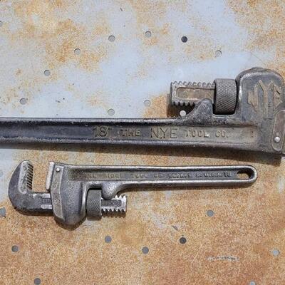 Lot 66: (2) Vintage Pipe Wrenches  (NYE & RIDGE)