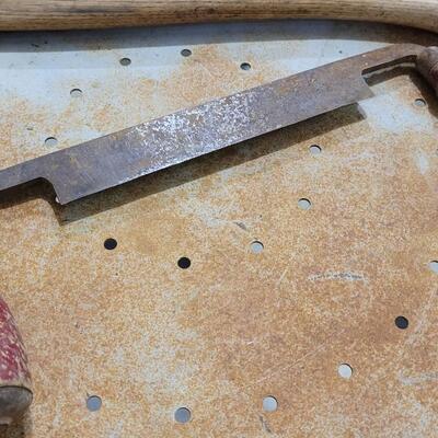 Lot 71: Vintage Tool Lot - PLUMB VICTORY Axe + Hand Saw