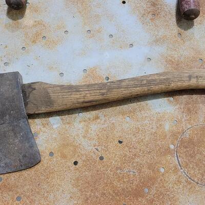 Lot 71: Vintage Tool Lot - PLUMB VICTORY Axe + Hand Saw