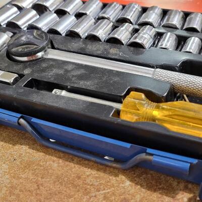 Lot 75: Vintage Socket Wrench Set Blue Case Complete 