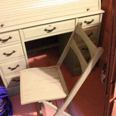   VINTAGE ROLLTOP DESK & CHAIR