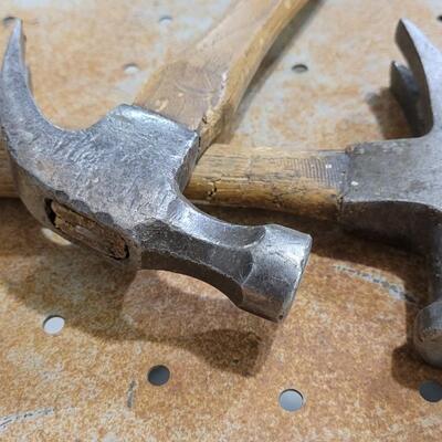 Lot 83: (2) Vintage Wood Handle Hammers 