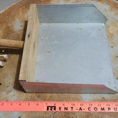 Lot 85: Metal and Wood Shop Dustpan 