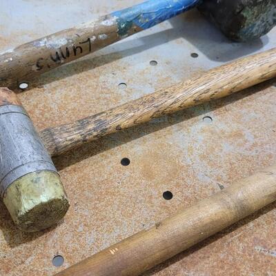 Lot 86: (3) Vintage Safe Impact Hammers (2 Rubber and 1 Wood Tip)