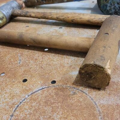 Lot 86: (3) Vintage Safe Impact Hammers (2 Rubber and 1 Wood Tip)