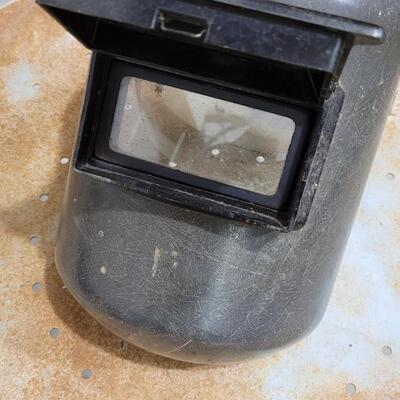 Lot 88: Vintage JACKSON Black Welding Helmet w/ Flip Shade View