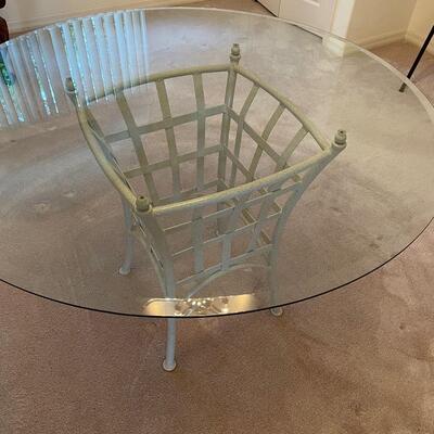 Outdoor Table with Beveled Glass Top
