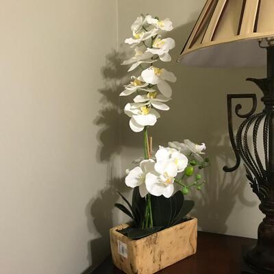 WHITE FAUX ORCHID