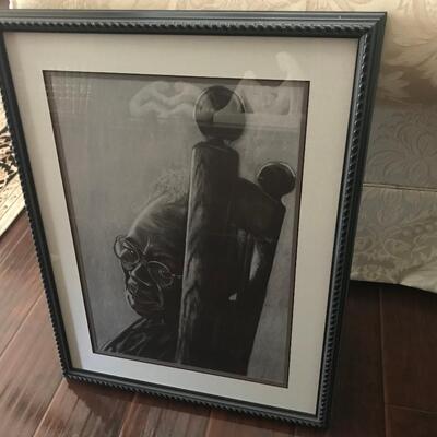 ROCKING CHAIR WOMAN FRAMED PRINT