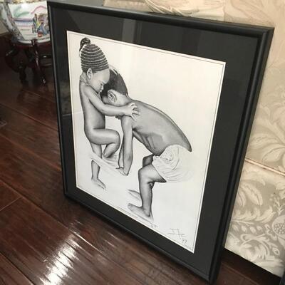 SIBLING HELPING HAND FRAMED PRINT