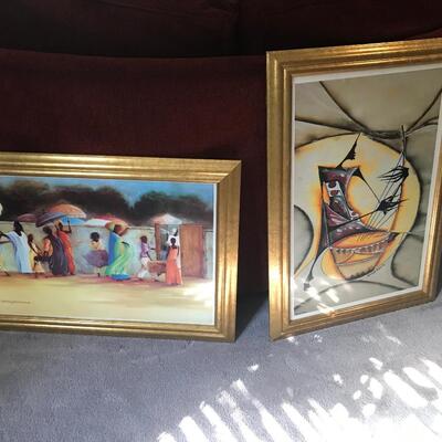 2PC GOLD FRAME  ART PRINT